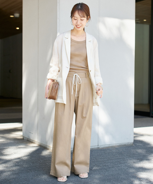 [新品] spick & span コットンレーヨンドロストフレアパンツ Spick & Span｜《追加》コットンレーヨンドロストフレアパンツ