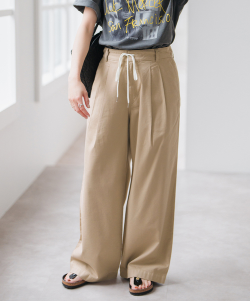 [新品] spick & span コットンレーヨンドロストフレアパンツ コットンレーヨンドロストフレアパンツ（その他パンツ）｜Spick & Span