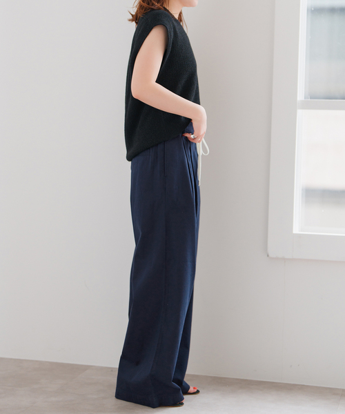 [新品] spick & span コットンレーヨンドロストフレアパンツ Spick & Span｜《追加》コットンレーヨンドロストフレアパンツ