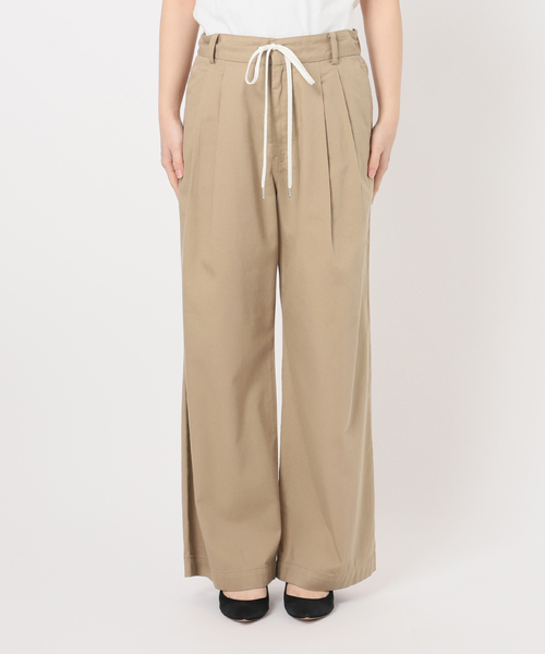 Spick&Spanコットンレーヨンドロストフレアパンツ 新品タグ付 コットンレーヨンドロストフレアパンツ（その他パンツ）｜Spick & Span