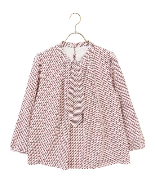 AOYAMA（アオヤマ）の「【4WAY】アクセサリー付きボウタイブラウス9分袖/ホワイト/ベージュ/サックスブルー｜通勤＆オフィス＆入卒＆セレモニー＆オケージョン｜自宅で洗える・アクセサリー付き・ボウタイ付き｜（シャツ/ブラウス・レディース・サックスブルー/ライトベージュ/ホワイト/ボルドー/ブラウン・LL/3L/S/M/L/4L）」の5枚目の写真