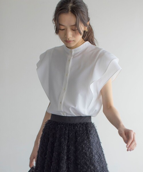 ドライタッチダブルフレア ブラウス（シャツ/ブラウス）｜組曲