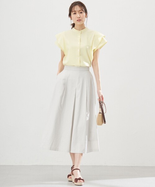 ドライタッチダブルフレア ブラウス（シャツ/ブラウス）｜組曲