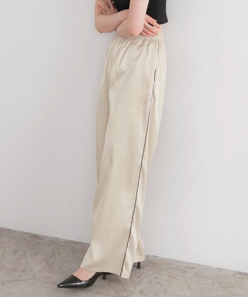 パンツ Lien サイドラインサテンイージーパンツ（その他パンツ）｜LIAN