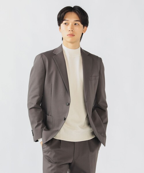 LEONARD テーラードジャケット 銀ボタン 裏地総柄 グレージュ L スーツのアウトレット工場 ブレザー テーラードジャケット