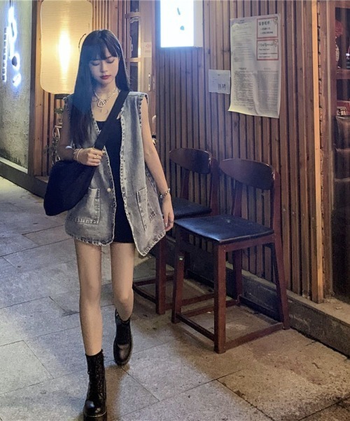 LETee(レティー)の「ワンウォッシュ デニムジレ(その他アウター・レディース・ブルー・FREE)」の9枚目の写真