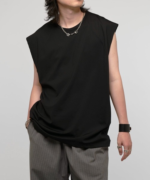 Lui's（ルイス）の「SHINE ノースリーブ（Tシャツ/カットソー・メンズ・ホワイト/グレー/チャコールグレー/ブラック・FREE）」の2枚目の写真