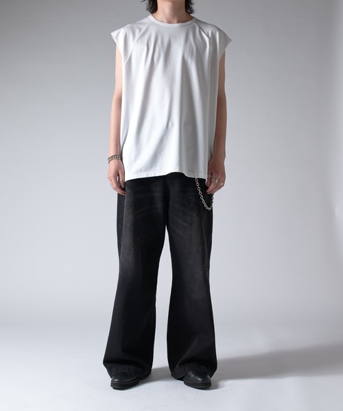 Lui's（ルイス）の「SHINE ノースリーブ（Tシャツ/カットソー・メンズ・ホワイト/グレー/チャコールグレー/ブラック・FREE）」の13枚目の写真