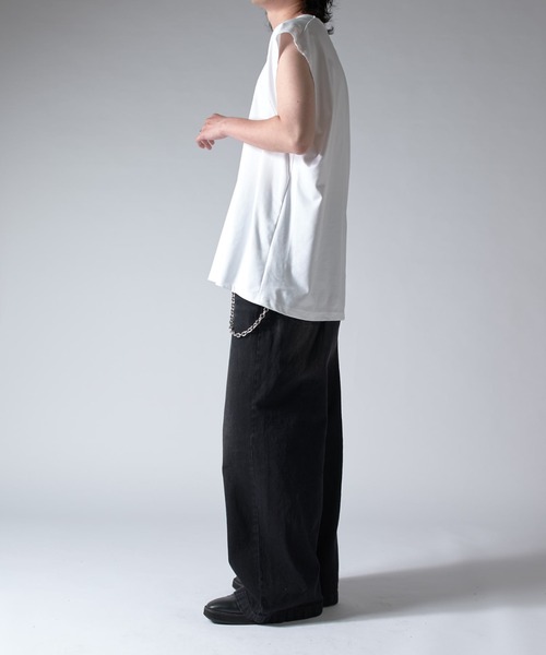 Lui's（ルイス）の「SHINE ノースリーブ（Tシャツ/カットソー・メンズ・ホワイト/グレー/チャコールグレー/ブラック・FREE）」の14枚目の写真