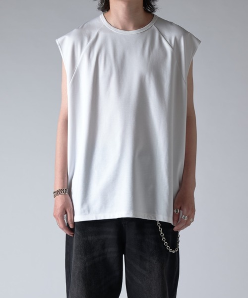 Lui's（ルイス）の「SHINE ノースリーブ（Tシャツ/カットソー・メンズ・ホワイト/グレー/チャコールグレー/ブラック・FREE）」の7枚目の写真