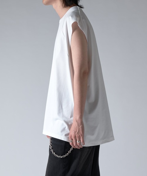 Lui's（ルイス）の「SHINE ノースリーブ（Tシャツ/カットソー・メンズ・ホワイト/グレー/チャコールグレー/ブラック・FREE）」の9枚目の写真