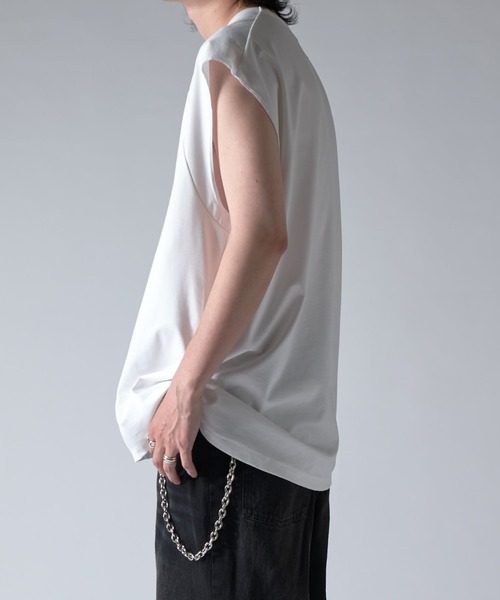 Lui's（ルイス）の「SHINE ノースリーブ（Tシャツ/カットソー・メンズ・ホワイト/グレー/チャコールグレー/ブラック・FREE）」の10枚目の写真