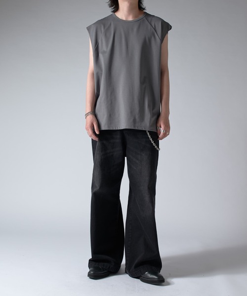 【Lui's】SHINE ノースリーブ グレー SHINE ノースリーブカットソー（Tシャツ/カットソー）｜Lui's