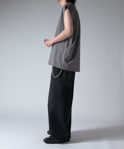 Lui's（ルイス）の「SHINE ノースリーブ（Tシャツ/カットソー・メンズ・ホワイト/グレー/チャコールグレー/ブラック・FREE）」の5枚目の写真