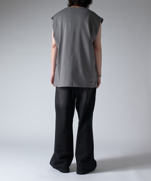 Lui's（ルイス）の「SHINE ノースリーブ（Tシャツ/カットソー・メンズ・ホワイト/グレー/チャコールグレー/ブラック・FREE）」の6枚目の写真