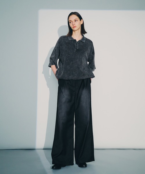 selle glant（セレグランテ）の「TUCK WIDE SPRAY SLACKS/タックワイドスプレースラックス（スラックス・メンズ・チャコールグレー/ブラック・LARGE/MEDIUM/SMALL）」の10枚目の写真