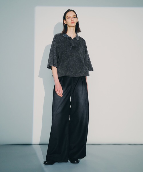 selle glant（セレグランテ）の「TUCK WIDE SPRAY SLACKS/タックワイドスプレースラックス（スラックス・メンズ・チャコールグレー/ブラック・LARGE/MEDIUM/SMALL）」の11枚目の写真