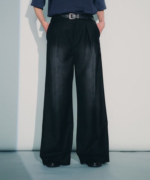 TUCK WIDE SPRAY SLACKS/タックワイドスプレースラックス