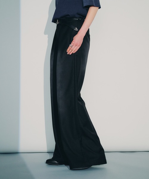 selle glant（セレグランテ）の「TUCK WIDE SPRAY SLACKS/タックワイドスプレースラックス（スラックス・メンズ・チャコールグレー/ブラック・LARGE/MEDIUM/SMALL）」の8枚目の写真