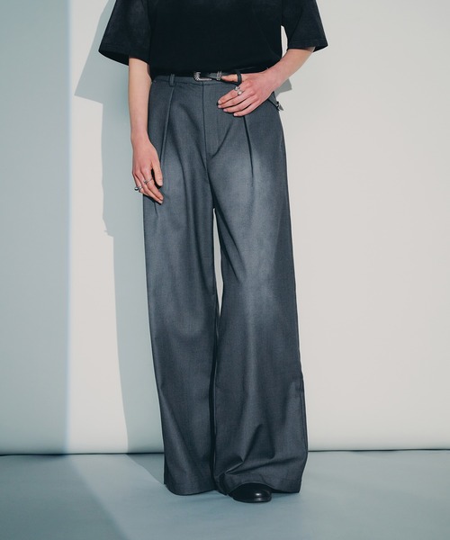 パンツ archive selleglant baggy Slacks pants セール】SIDE ZIP WIDE SLACKS PANTS/サイドジップワイド