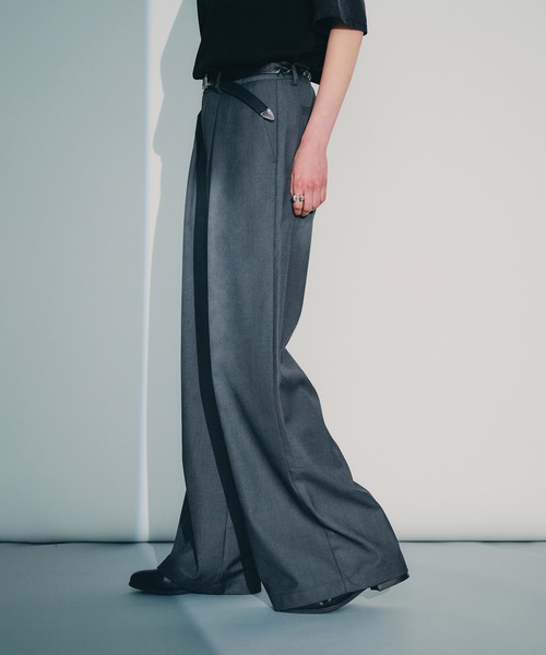 selle glant（セレグランテ）の「TUCK WIDE SPRAY SLACKS/タックワイドスプレースラックス（スラックス・メンズ・チャコールグレー/ブラック・LARGE/MEDIUM/SMALL）」の22枚目の写真