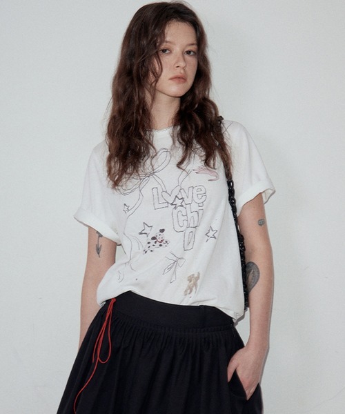 1989 STUDIO クルーネック半袖tシャツ ホワイト SS23 STAR&STRIPE｜クルーネック シアー Tシャツ ssmd-090-mn - Piu