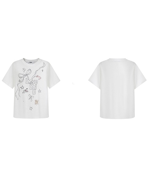 1989 STUDIO クルーネック半袖tシャツ ホワイト SS23 STAR&STRIPE｜クルーネック シアー Tシャツ ssmd-090-mn - Piu
