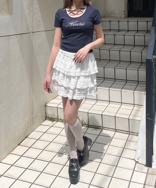 one way（ワンウェイ）の「フロントクロスTシャツ（Tシャツ/カットソー・レディース・ブラック/ホワイト/ネイビー/ピンク・FREE）」の13枚目の写真