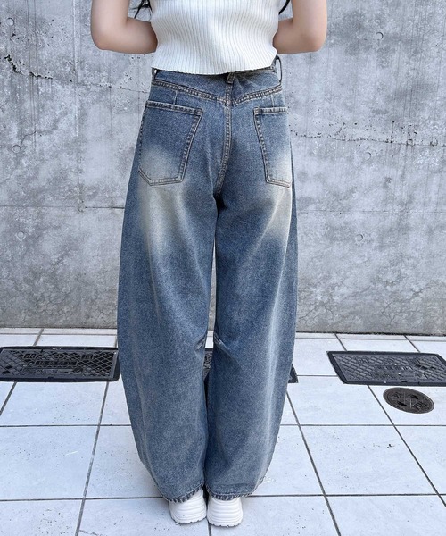 INGNI（イング）の「【WEB限定】クラッシュデニムカーブパンツ（デニムパンツ・レディース・ブルー系その他/ブルー系その他4・S/M）」の6枚目の写真