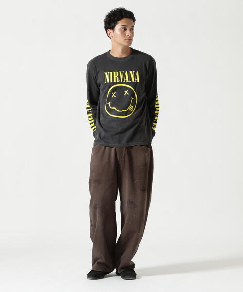 ⭐️未使用品NIRVANA SMILE Ｌ/ S TEE USA製 Ｌサイズ☆ NIRVANA/ニルヴァーナ/SMILE L/S TEE/コラボロンT《メンズ