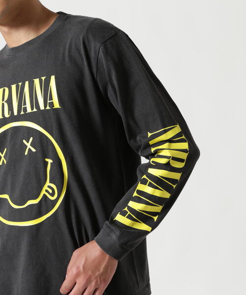 NIRVANA（ニルヴァーナ）の「NIRVANA/ニルヴァーナ/SMILE L/S TEE/コラボロンT《メンズ・ウィメンズ・ユニセックス》（Tシャツ/カットソー・メンズ・ブラック・S/M/L/XL）」の9枚目の写真