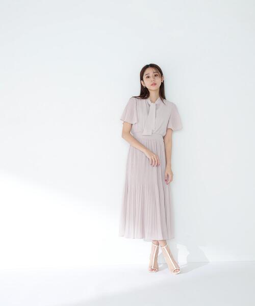 NATURAL BEAUTY BASIC（ナチュラルビューティーベーシック）の「◇楊柳ボウタイワンピース（ワンピース・レディース・ブルー/ブラウン/ベージュ・SMALL/MEDIUM）」の18枚目の写真