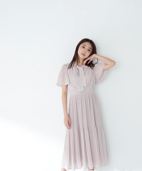 NATURAL BEAUTY BASIC（ナチュラルビューティーベーシック）の「◇楊柳ボウタイワンピース（ワンピース・レディース・ブルー/ブラウン/ベージュ・SMALL/MEDIUM）」の21枚目の写真