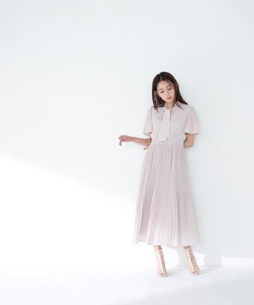 NATURAL BEAUTY BASIC（ナチュラルビューティーベーシック）の「◇楊柳ボウタイワンピース（ワンピース・レディース・ブルー/ブラウン/ベージュ・SMALL/MEDIUM）」の22枚目の写真