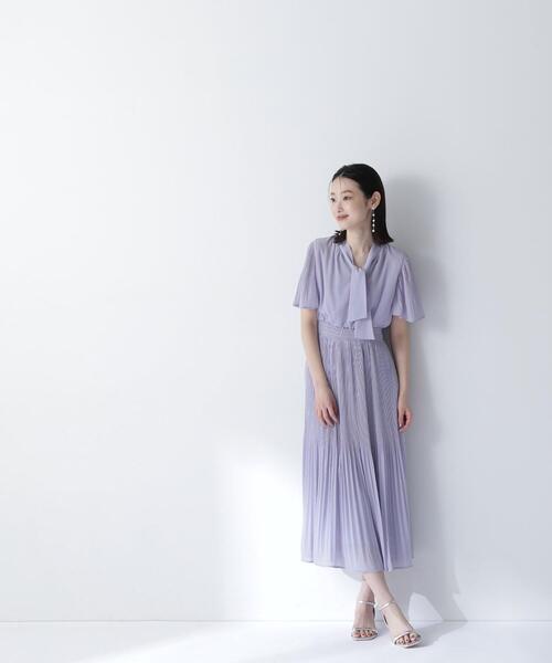 NATURAL BEAUTY BASIC（ナチュラルビューティーベーシック）の「◇楊柳ボウタイワンピース（ワンピース・レディース・ブルー/ブラウン/ベージュ・SMALL/MEDIUM）」の10枚目の写真