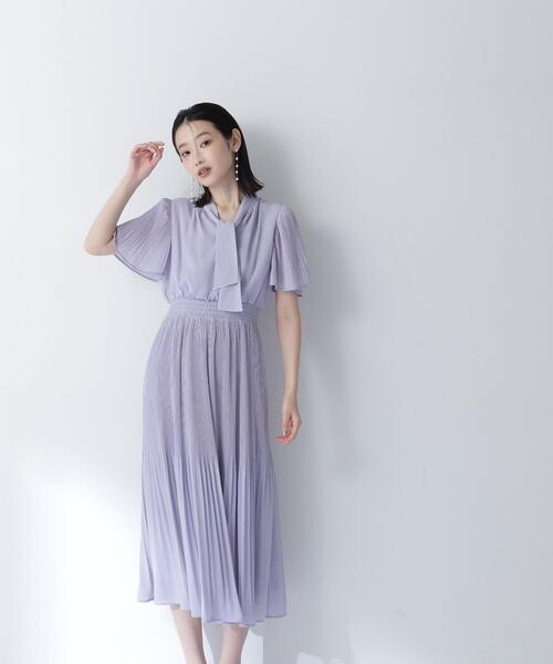 NATURAL BEAUTY BASIC（ナチュラルビューティーベーシック）の「◇楊柳ボウタイワンピース（ワンピース・レディース・ブルー/ブラウン/ベージュ・SMALL/MEDIUM）」の13枚目の写真