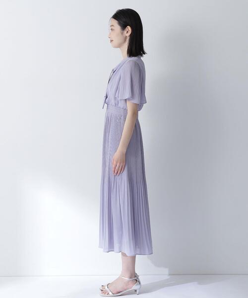 NATURAL BEAUTY BASIC（ナチュラルビューティーベーシック）の「◇楊柳ボウタイワンピース（ワンピース・レディース・ブルー/ブラウン/ベージュ・SMALL/MEDIUM）」の14枚目の写真