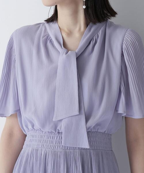 NATURAL BEAUTY BASIC（ナチュラルビューティーベーシック）の「◇楊柳ボウタイワンピース（ワンピース・レディース・ブルー/ブラウン/ベージュ・SMALL/MEDIUM）」の16枚目の写真