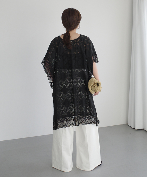 美品　provoke プロヴォーク ポンチョブラウス　ブラウス　黒　レース 美品 provoke プロヴォーク ポンチョブラウス ブラウス 黒