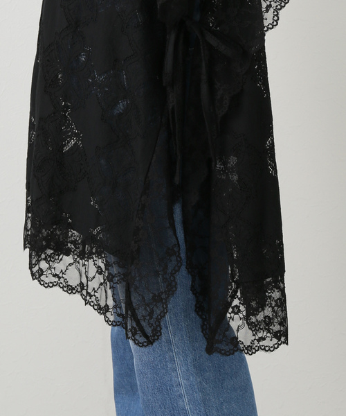 美品　provoke プロヴォーク ポンチョブラウス　ブラウス　黒　レース 美品 provoke プロヴォーク ポンチョブラウス ブラウス 黒