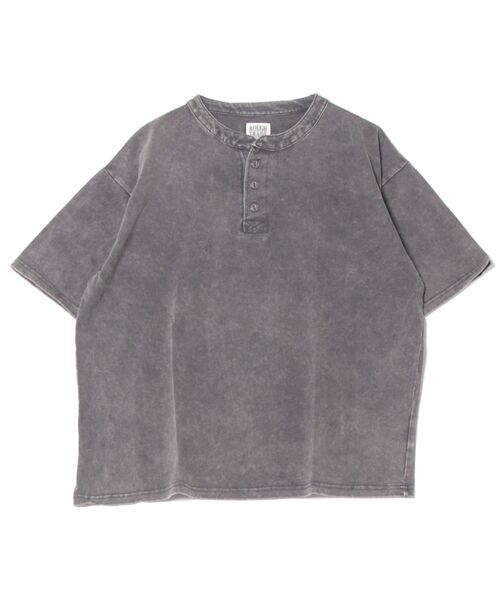 ROUGH TRADE(ラフトレード)の「USAコットン スノーウォッシュヘンリーネックTEE(M1)(Tシャツ/カットソー・メンズ・アイボリー/チャコールグレー/ブラウン・X-LARGE/LARGE/MEDIUM)」の10枚目の写真