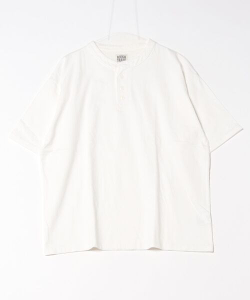 ROUGH TRADE(ラフトレード)の「USAコットン スノーウォッシュヘンリーネックTEE(M1)(Tシャツ/カットソー・メンズ・アイボリー/チャコールグレー/ブラウン・X-LARGE/LARGE/MEDIUM)」の7枚目の写真