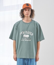 【UNISEX】フォトプリント Tシャツ "College Logo"