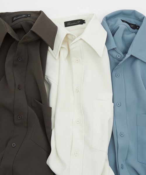 Crownor(クラウノアー)の「ドレープ 長袖シャツ(シャツ/ブラウス・メンズ・チャコール/ブルー/ホワイト・LARGE/MEDIUM)」の4枚目の写真