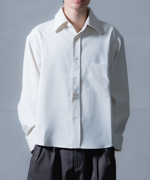 Crownor(クラウノアー)の「ドレープ 長袖シャツ(シャツ/ブラウス・メンズ・チャコール/ブルー/ホワイト・LARGE/MEDIUM)」の9枚目の写真