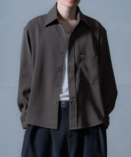 Crownor(クラウノアー)の「ドレープ 長袖シャツ(シャツ/ブラウス・メンズ・チャコール/ブルー/ホワイト・LARGE/MEDIUM)」の13枚目の写真