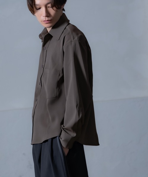 Crownor(クラウノアー)の「ドレープ 長袖シャツ(シャツ/ブラウス・メンズ・チャコール/ブルー/ホワイト・LARGE/MEDIUM)」の14枚目の写真