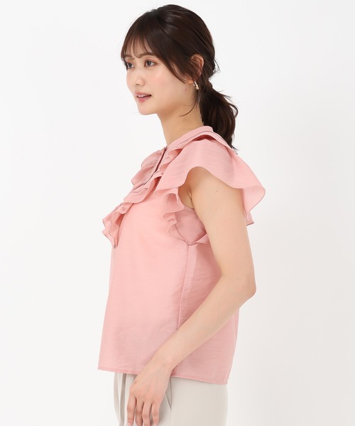 MISCH MASCH（ミッシュマッシュ）の「Vフリルカラーブラウス（シャツ/ブラウス・レディース・ブラック/ピンク/ホワイト・ﾌﾘ-）」の12枚目の写真