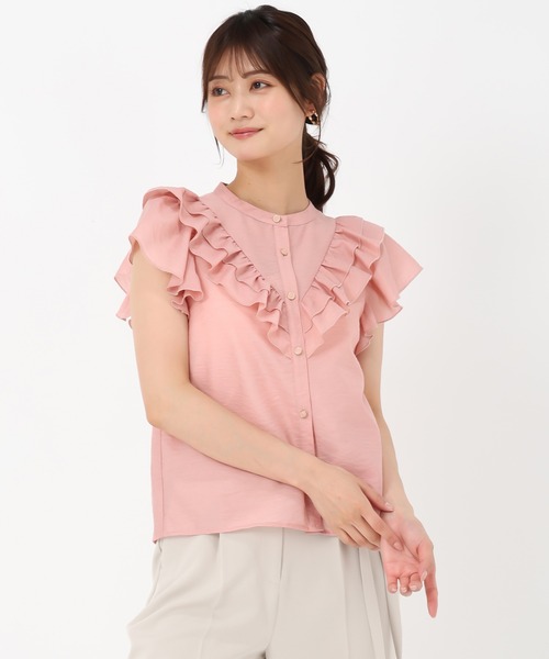 MISCH MASCH（ミッシュマッシュ）の「Vフリルカラーブラウス（シャツ/ブラウス・レディース・ブラック/ピンク/ホワイト・ﾌﾘ-）」の21枚目の写真