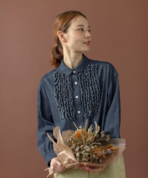 専用新品　PARICIパーリッシィ ライトオンスデニム スタンドシャツジャケット 新品 PAR ICI パーリッシィ ライトオンスデニム スタンドシャツ